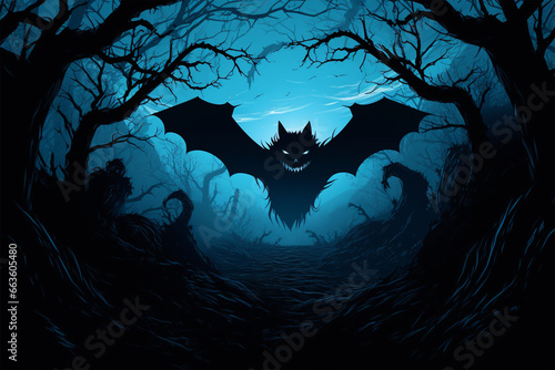 bat demon horror illustration