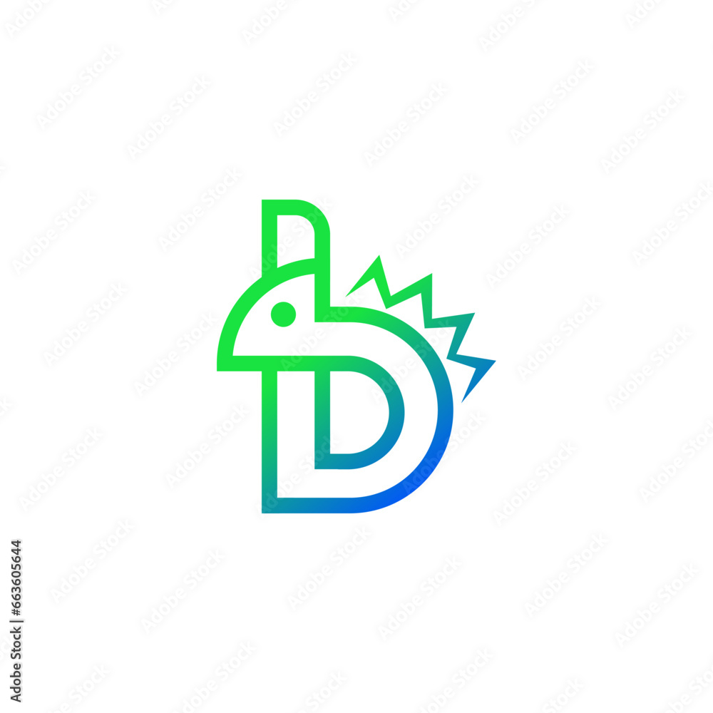 The pictogram is the letter b lowercase and Chameleon. Elegant and outline. The pictogram is the letter b lowercase and Chameleon. Elegant and outline.