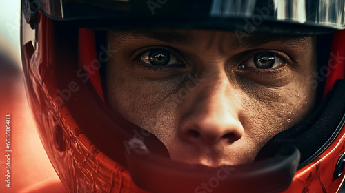 Eyes of the Racer: Close-up of Formula 1 Driver's Focus, Generative AI © Adolfo Perez Design
