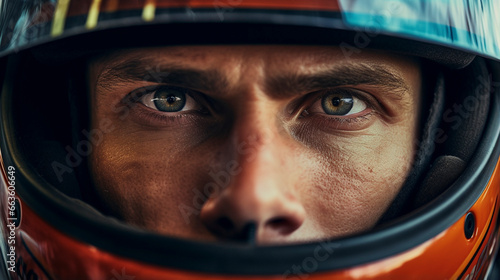 Road to Victory: Formula 1 Ace's intense Gaze, generative ai © Adolfo Perez Design
