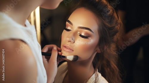 Beautiful woman with natural makeup photo