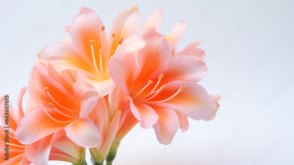 Photo of Clivia flower isolated on white background