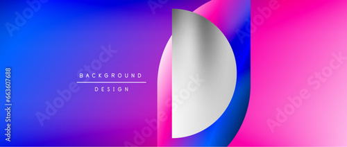 Circles and round shapes with gradients. Minimal abstract background, round geometric shapes, clean and structured design
