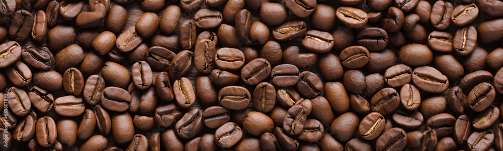 Fototapeta premium Flat lay of coffee beans.