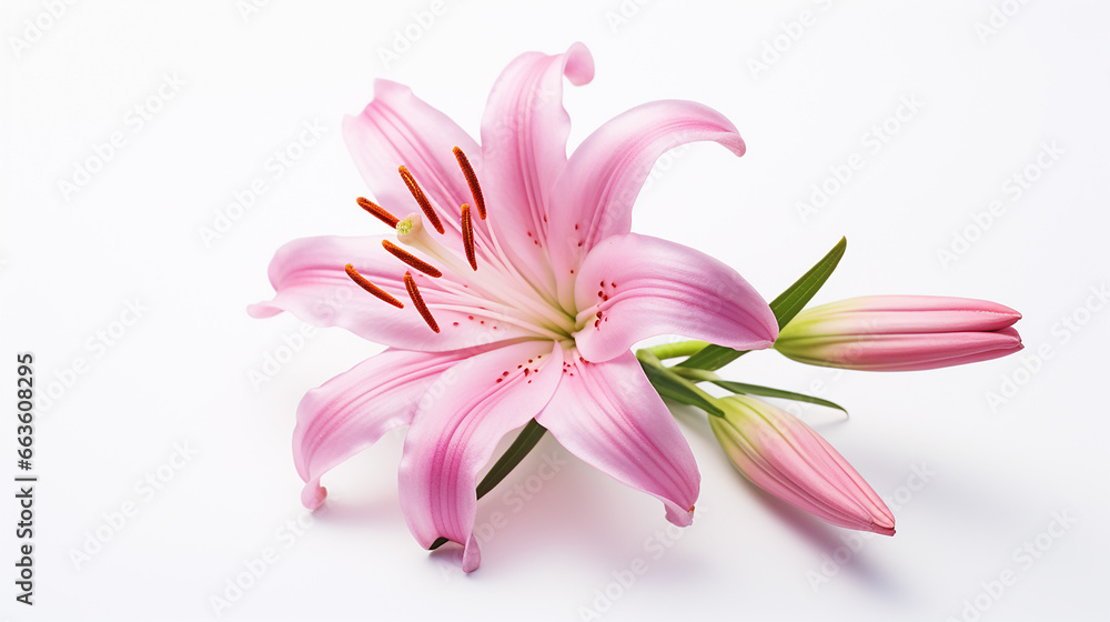 Naklejka premium Photo of Fairy Lily flower isolated on white background