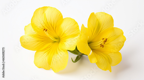 Photo of Evening Primrose flower isolated on white background
