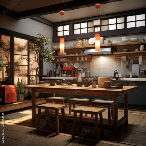 Modern Japanese style kitchen interior design