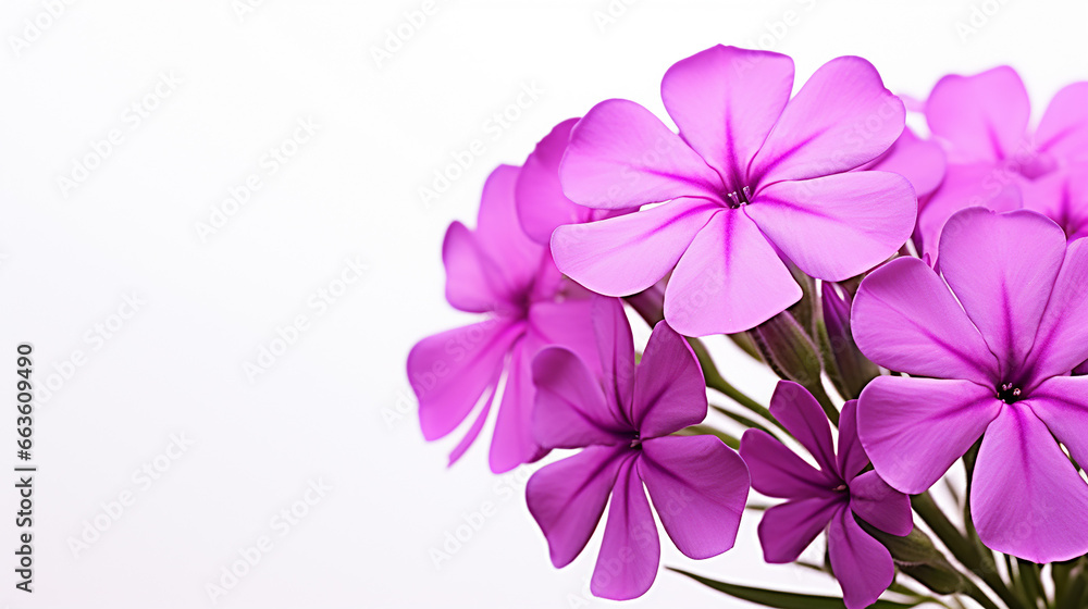 Photo of Phlox flower isolated on white background Photo of Phlox flower isolated on white background