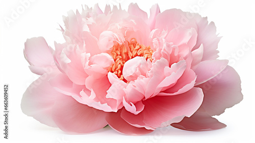 Photo of Peony flower isolated on white background
