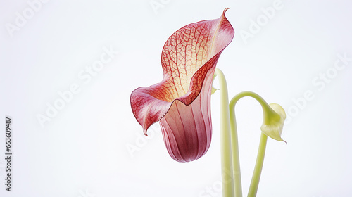 Photo of Pitcher Plant flower isolated on white background