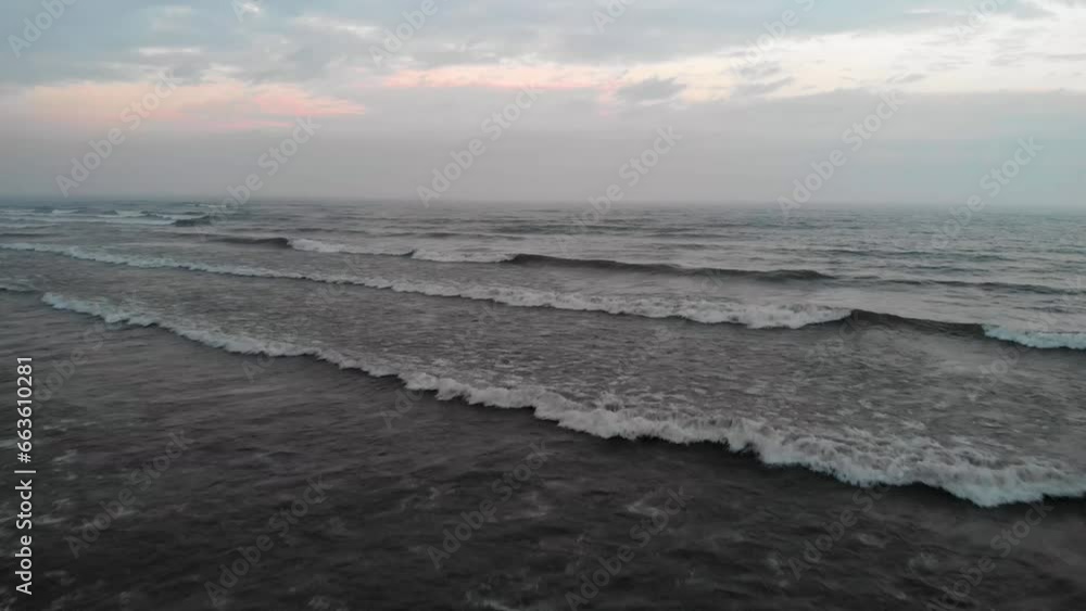 Lake Ontario waves on a cloudy day in the fall Lake Ontario waves on a cloudy day in the fall