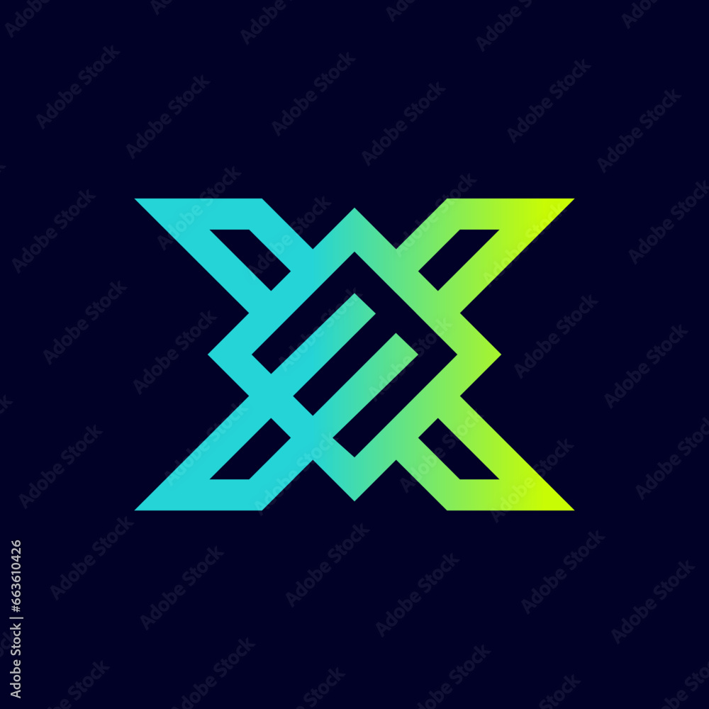 The monogram is the letter X and number 3. Elegant and outline. The monogram is the letter X and number 3. Elegant and outline.