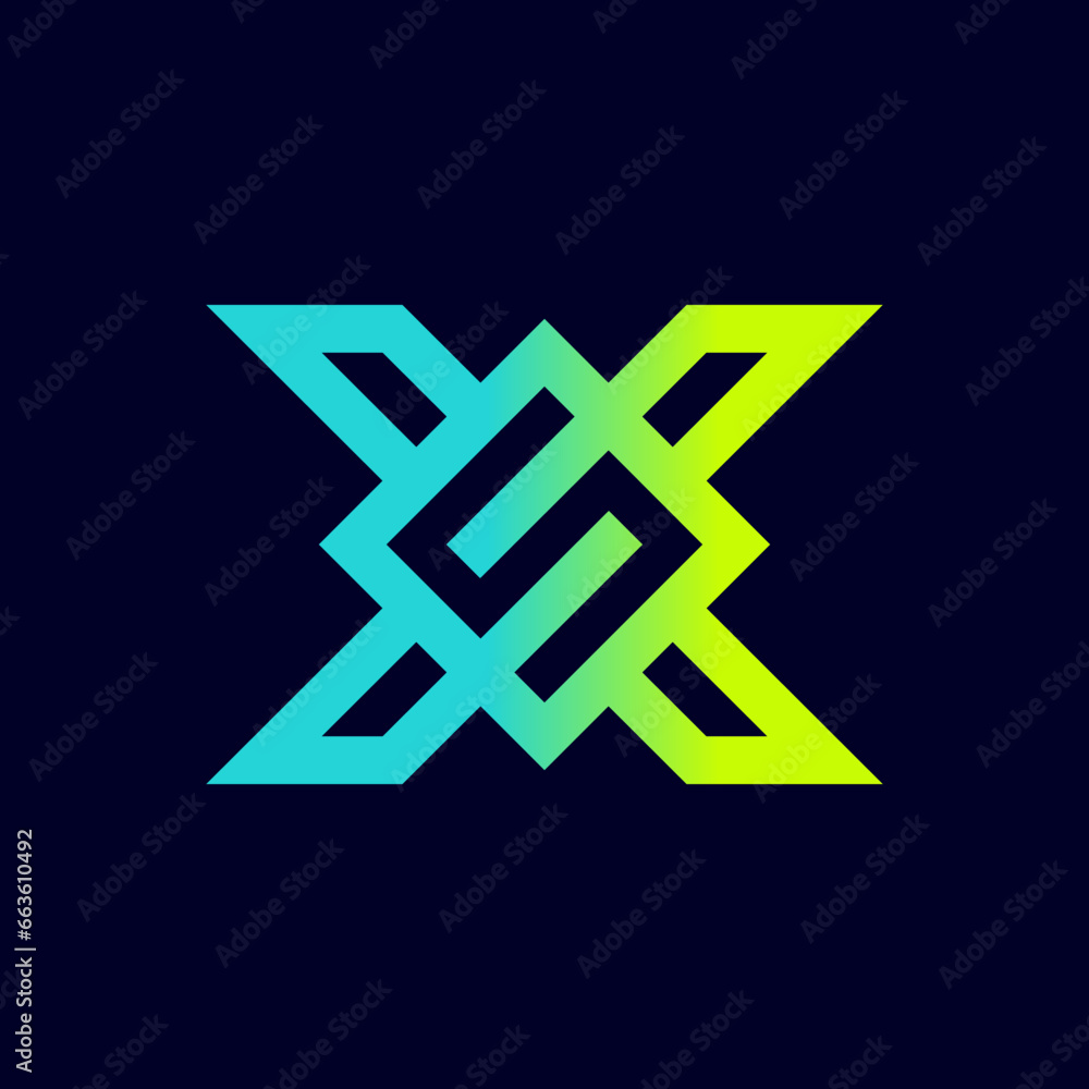The monogram is the letter X and number 5. Elegant and outline. The monogram is the letter X and number 5. Elegant and outline.