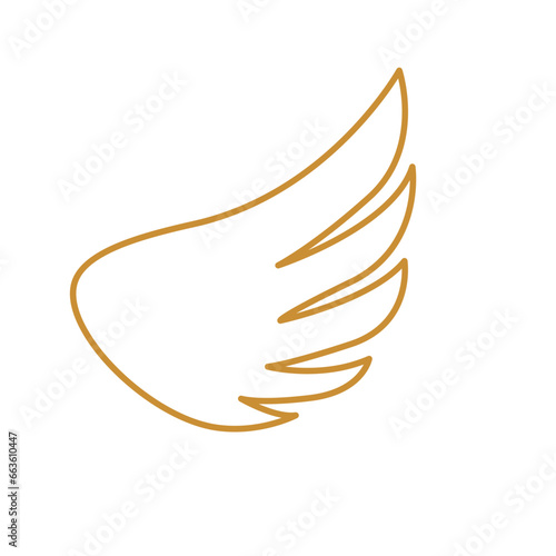 Gold wings line logo