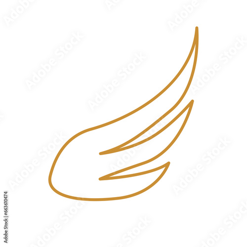 Gold wings line logo