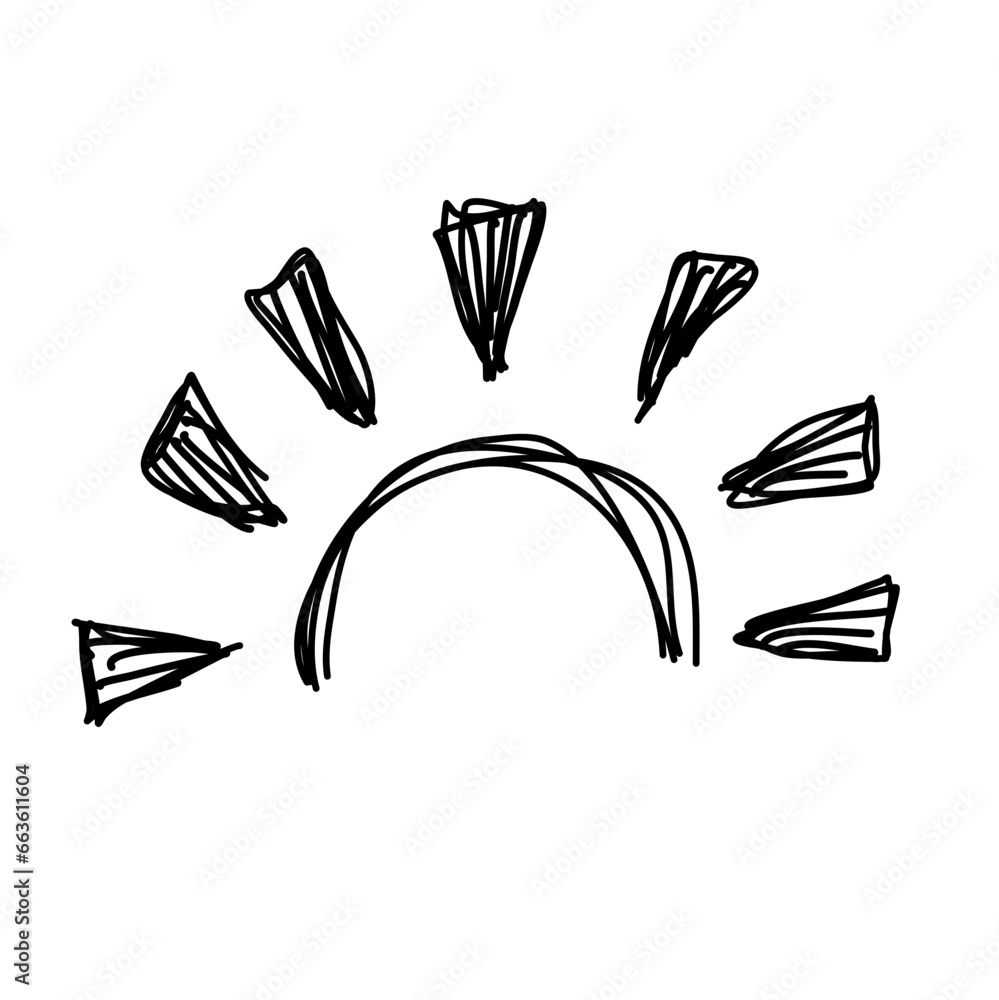 Fototapeta premium Doodle of half sun