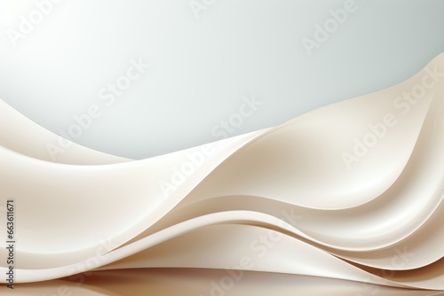 In this abstract wallpaper or background image, multiple curvy flows with a creamy texture interweave to create a soothing visual experience. Photorealistic illustration