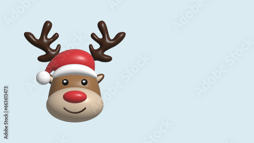 Christmas vector reindeer character banner design. Merry christmas with cute reindeer animal character Render illustration