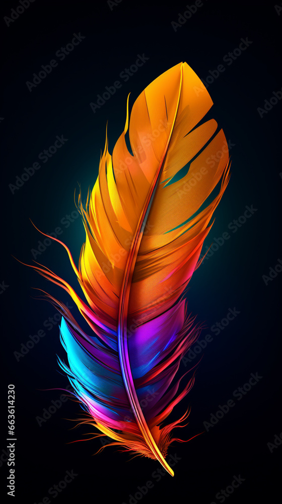 feather on black background feather on black background