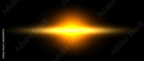 Planet shine effect. Red yellow solar light glare concept. Abstract glowing element in dark space. Sun with sparks illustration. Vector golden design shape for poster, banner, cover, brochure, booklet