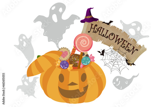 ハロウィンのかわいいワンポイントイラスト
