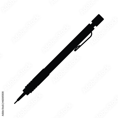 Ballpoint Silhouette. Black and White Icon Design Elements on Isolated White Background