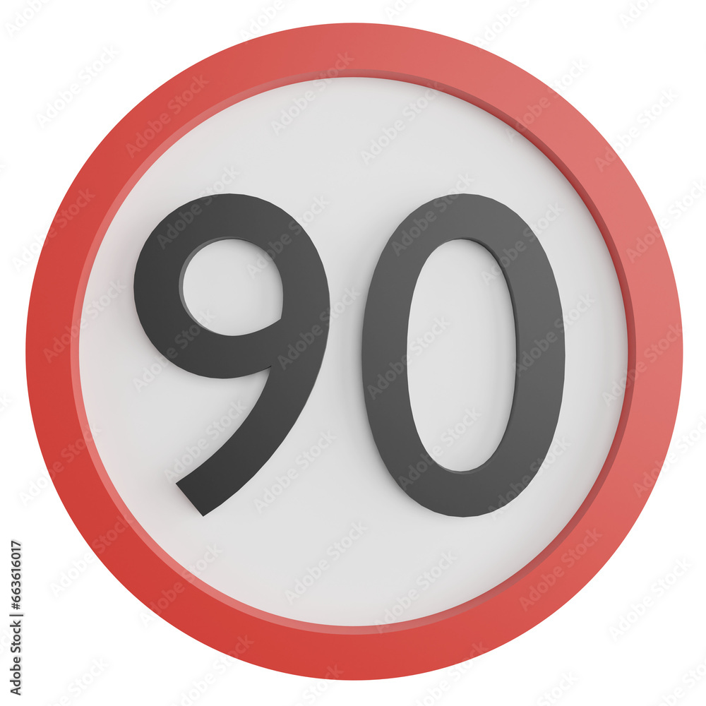 90 maximum speed limit sign clipart flat design icon isolated on transparent background, 3D render road sign and traffic sign concept 90 maximum speed limit sign clipart flat design icon isolated on transparent background, 3D render road sign and traffic sign concept