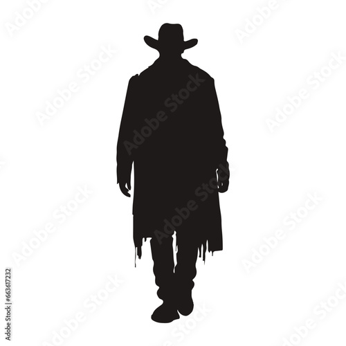 cowboy silhouette standing man