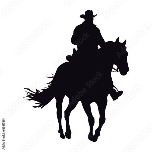 cowboy silhouette in horse design