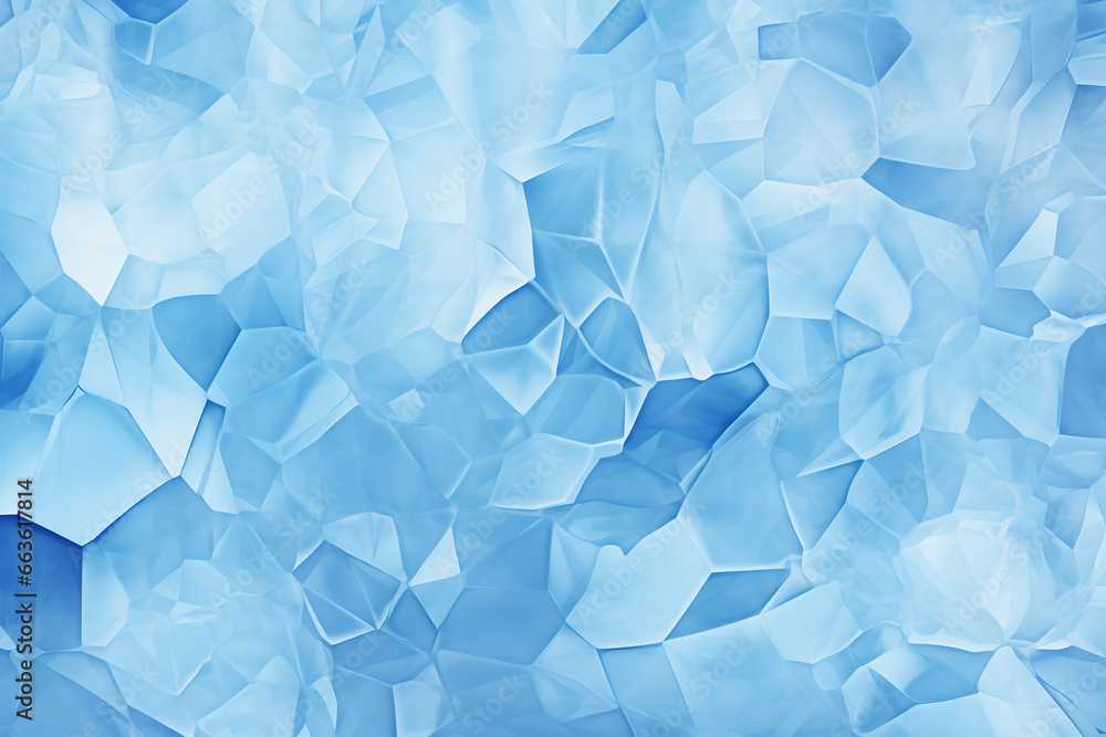 Obraz premium Abstract blue triangle background. Frozen ice design - Generative AI illustration 