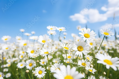 Beautiful daisy flowers in the field.