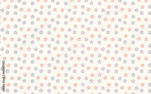 ピンクの手書き風小桜パターン