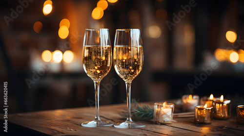 A Champagne Celebration Toast for New Year's Cards. 