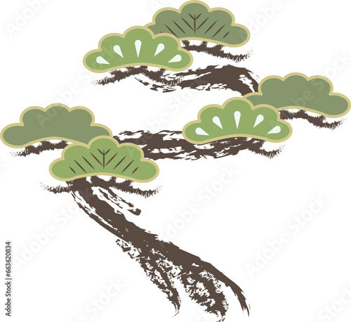 伝統的な松の木の柄の装飾素材