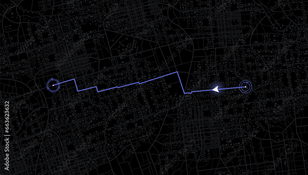Vetor de Location tracks dashboard. City street road. City streets and ...