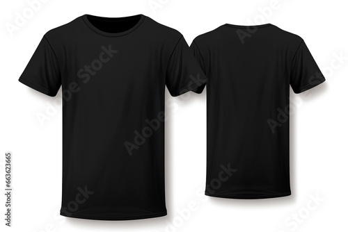 Black Men's T-Shirt Mockup: Front and Back Views