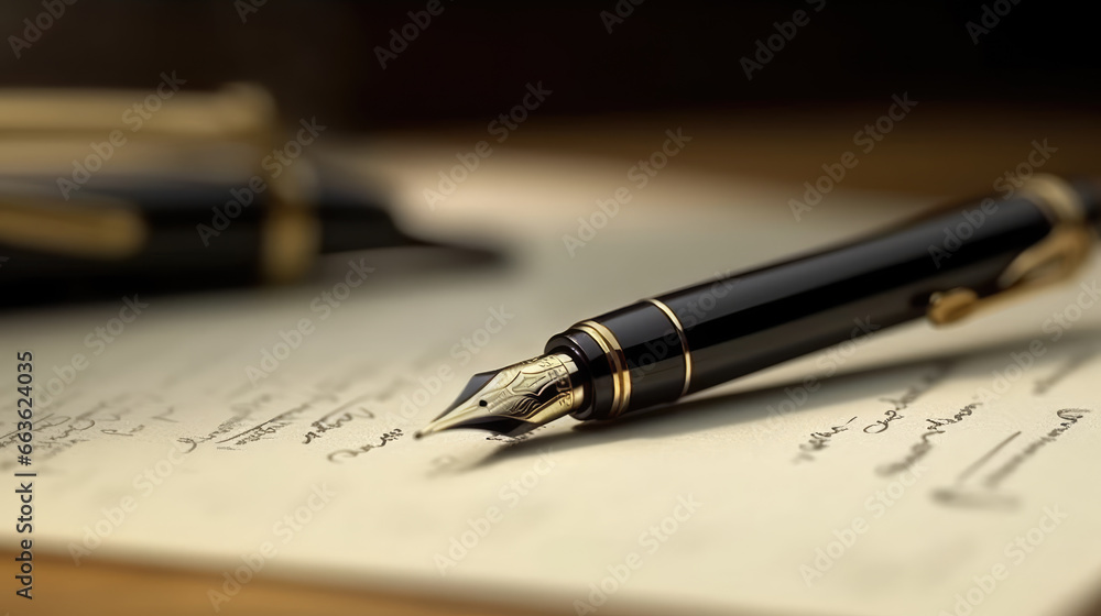 Close - up of a document signature pen as it makes contact with paper Close - up of a document signature pen as it makes contact with paper