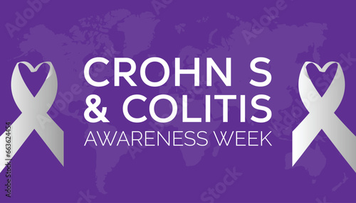 Vector illustration on the theme of Crohn's and Colitis Awareness Week observed each year during December.banner, Holiday, poster, card and background design.