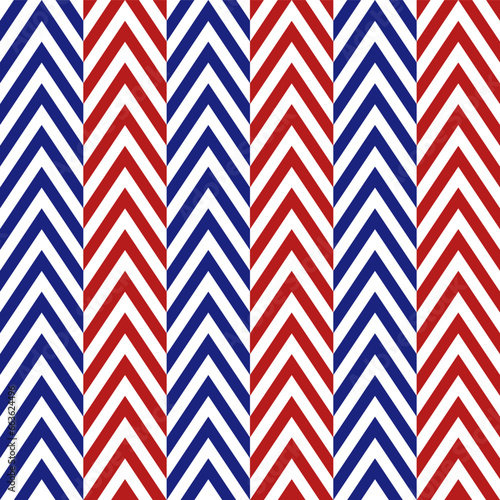 4th of July herringbone pattern. Herringbone vector pattern. Seamless geometric pattern for clothing, wrapping paper, backdrop, background, gift card.