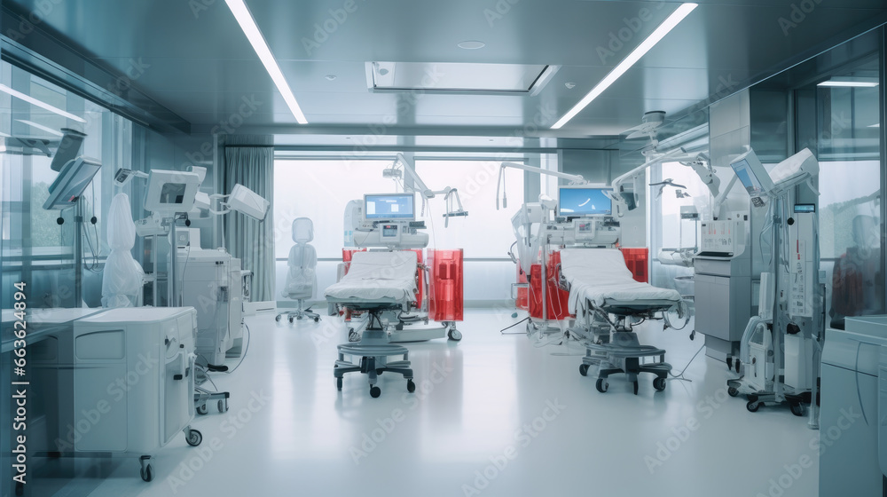 Operating room in hospital with modern medical equipment Operating room in hospital with modern medical equipment