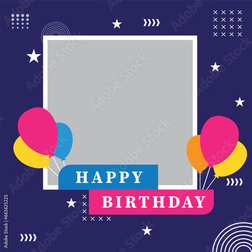 happy birthday photo frame template