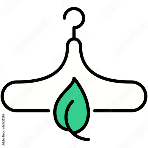 Slow Fashion Icon. Sustainable Textile Label Symbol Stock Illustration. Vector Filled Line Icons For UI Web Design And Presentation