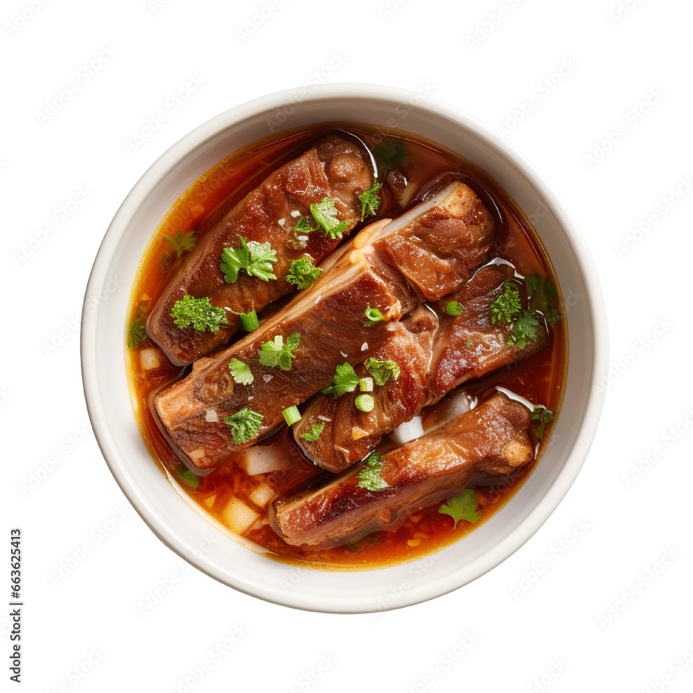 Soup ribs on a white background isolated PNG Soup ribs on a white background isolated PNG