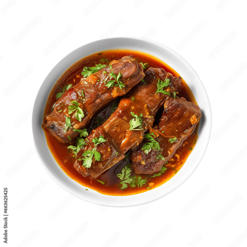 Soup ribs on a white background isolated PNG