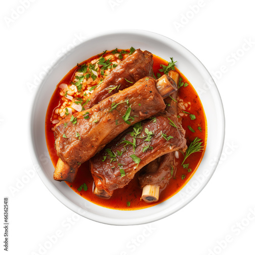 Soup ribs on a white background isolated PNG