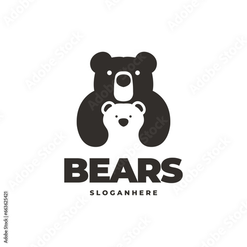 cute bear modern logo vector