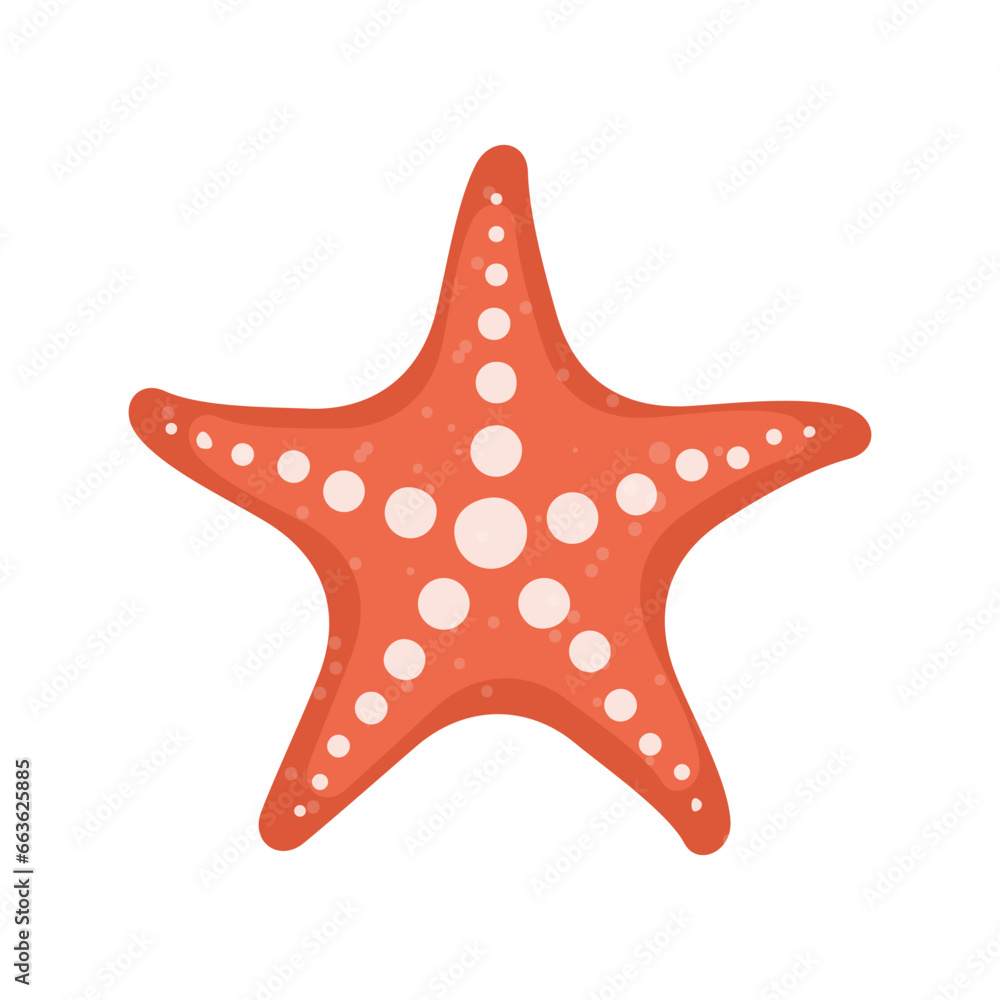 Starfish on isolated white background. Flat style. Vector illustration. Starfish on isolated white background. Flat style. Vector illustration.