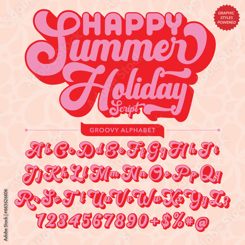 Abstract Summer Holiday Script Retro Font template