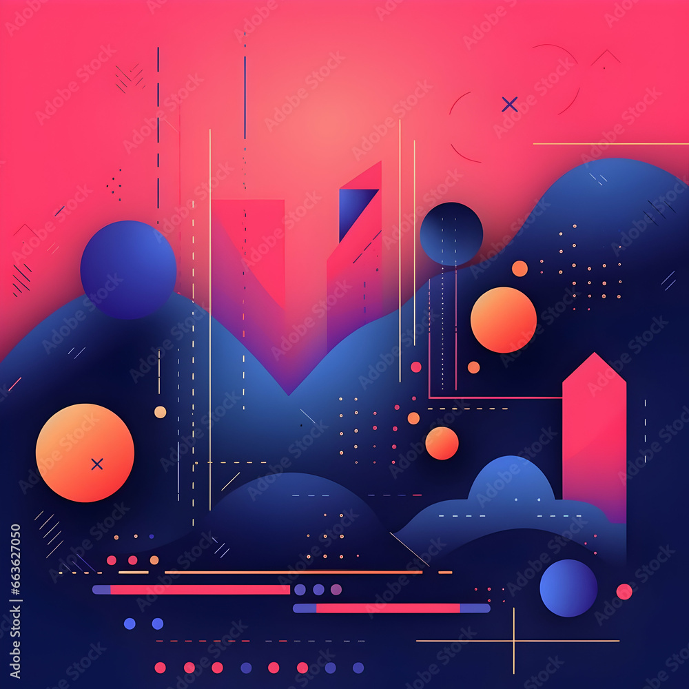 Obraz premium Pattern with clouds, abstract background with circles, Abstract colorful gradient banner vector template.