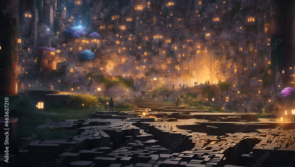 Naklejka premium Golden lights like prince of Persia